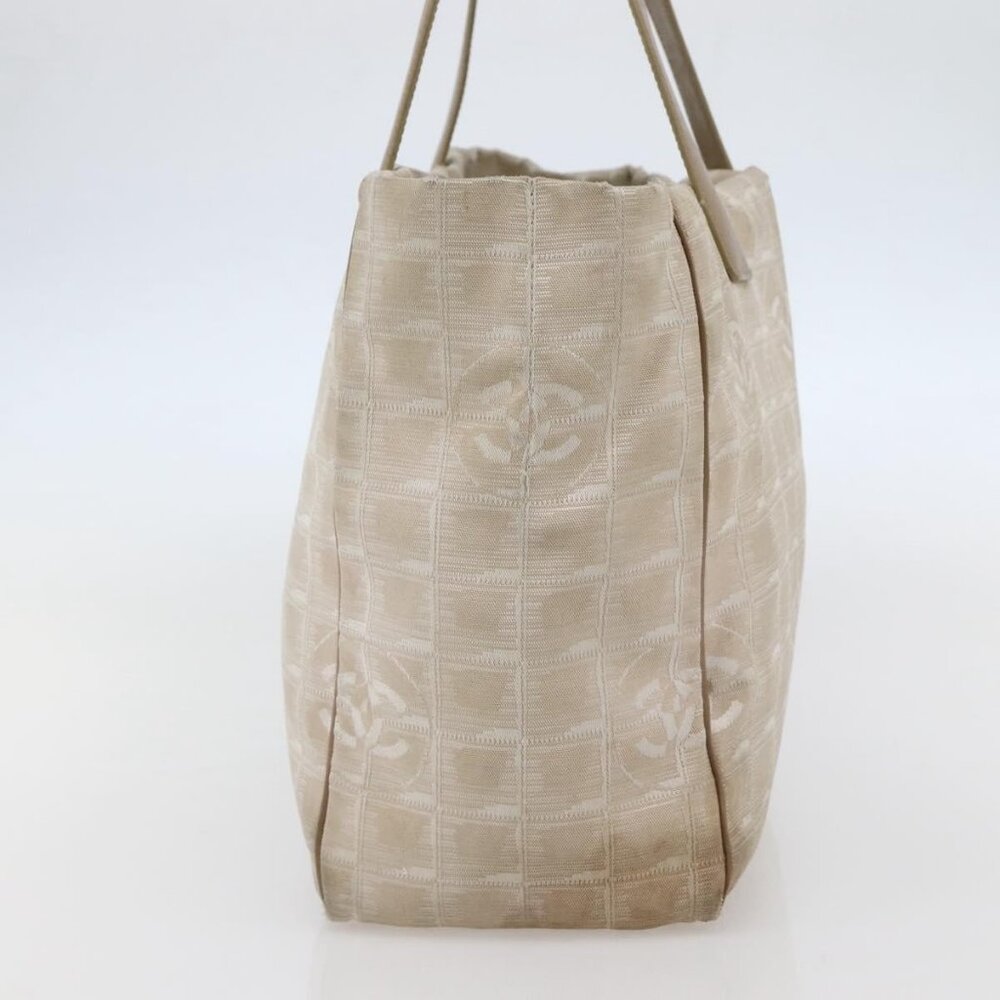 CHANEL New Travel Line Tote Bag Nylon Beige Gold CC Auth - Picture 5 of 16